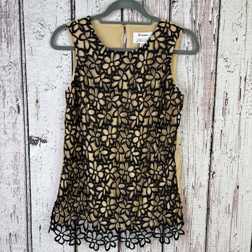 🏷️NWT Lela Rose for Neiman Marcus x Target Guipure Lace Sleeveless Top XS Lined